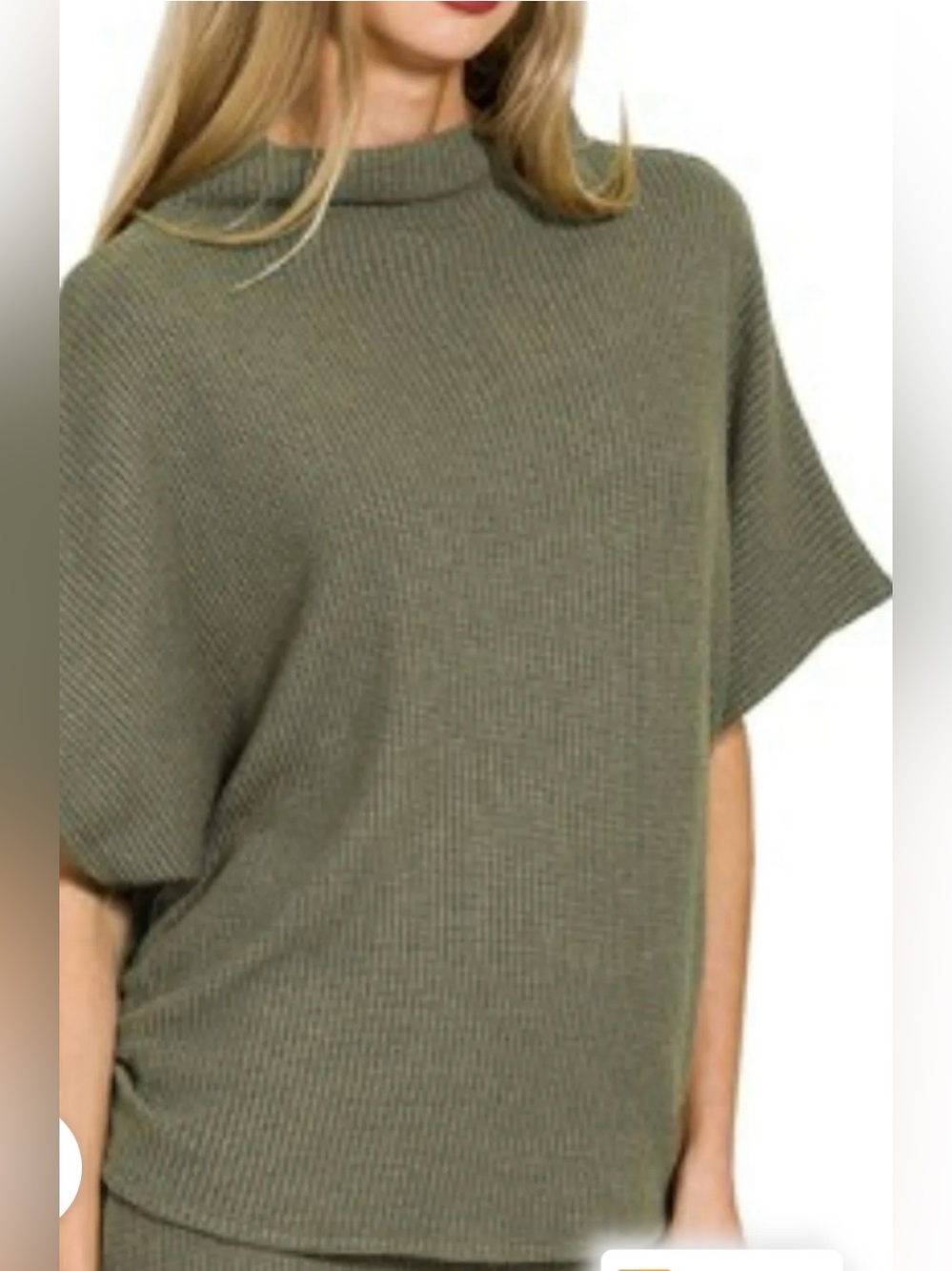 Zenana Mock Neck Top and Pants Sweater Set - Picture 3 of 3